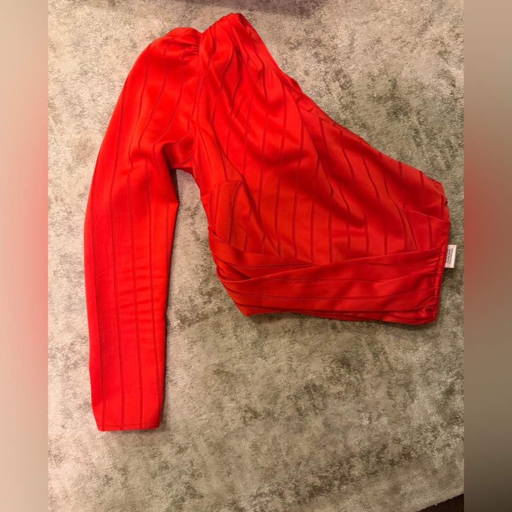 Vibrant Red Long Sleeve Top